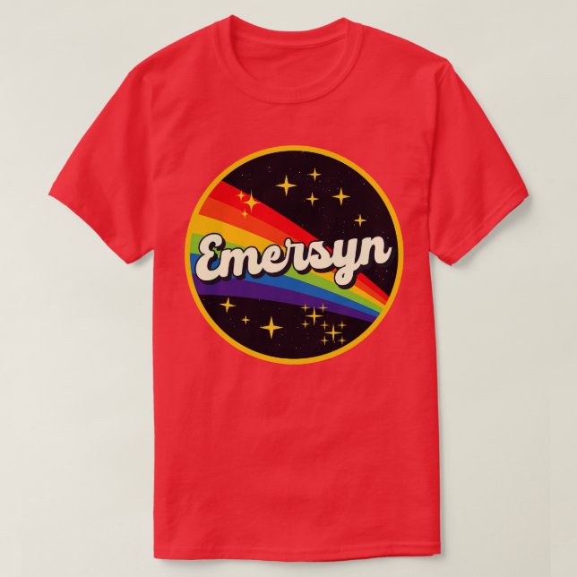 Emersyn Rainbow in Space Vintag Style T-Shirt (Design vorne)