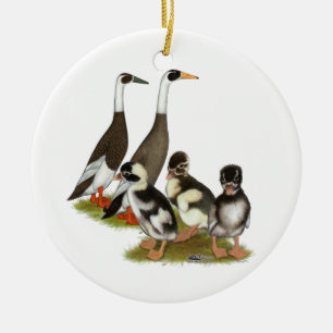 Emery gestrichelte Runner-Entenfamilie Keramik Ornament