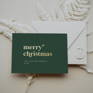 EMERY Green Foil Retro Fun Einfach Frohe Weihnacht Folien Feiertagskarte