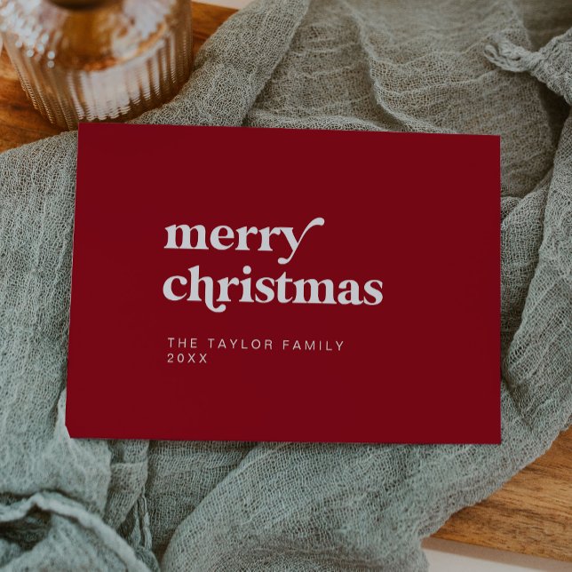 EMERY Red Easy Retro Fun Einfach Frohe Weihnachten (EMERY Red Easy Retro Fun Simple Merry Christmas Holiday Card)