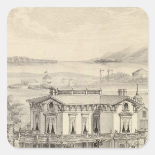 Emery Residence, Oakland, Alameda Co Quadratischer Aufkleber