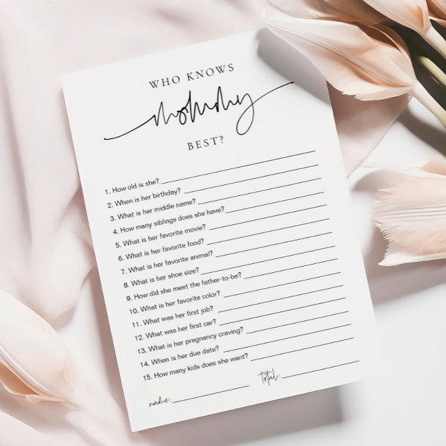 EMERY Whimsical Wer kennt Mommy am besten? Spielka Hinweiskarte (Von Creator hochgeladen)