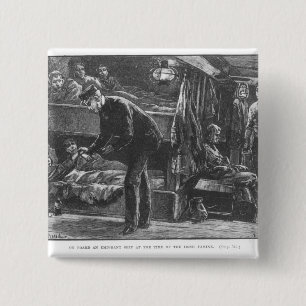 Emigrant-Schiff zu der Zeit des irischen Hungers Button