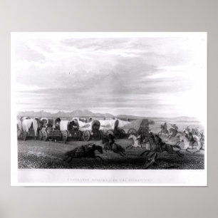 Emigranten angegriffen von den Komanchen Poster