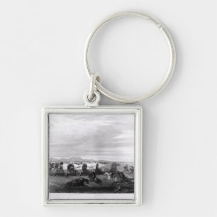 Emigranten angegriffen von den Komanchen Schlüsselanhänger