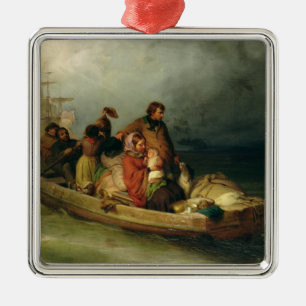 Emigrantpassagiere an Bord, 1851 Ornament Aus Metall
