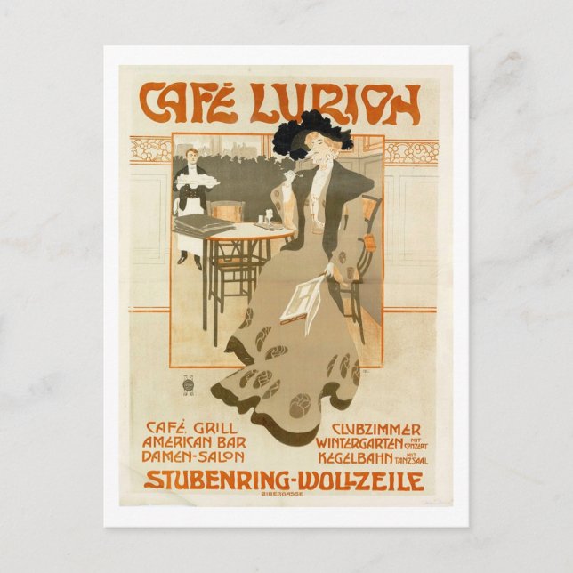 Emil Ranzenhofer, Cafe Lurion, 1903 Vintag Postkarte (Vorderseite)