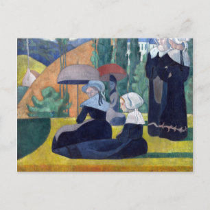 Emile Bernard Bretonische Frauen mit Regenschirmen Postkarte