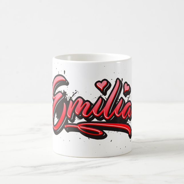 Emilia Heart Splash Graffiti Kaffeetasse (Mittel)