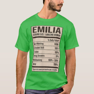 Emilia Nutrition Fakten Name Nickname Alias Titel  T-Shirt