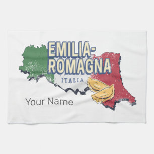 Emilia Romagna Flag Italien Retro Region Karte Vin Geschirrtuch
