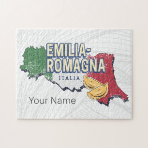 Emilia Romagna Flag Italien Retro Region Karte Vin Puzzle