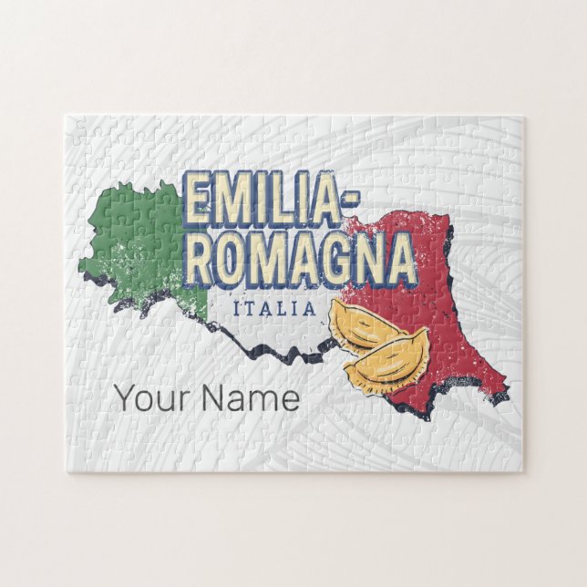 Emilia Romagna Flag Italien Retro Region Karte Vin Puzzle (Horizontal)