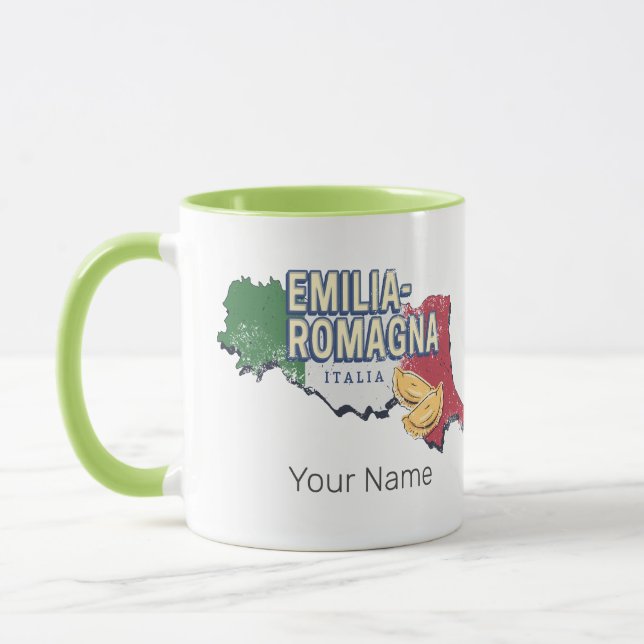 Emilia Romagna Flag Italien Retro Region Karte Vin Tasse (Links)
