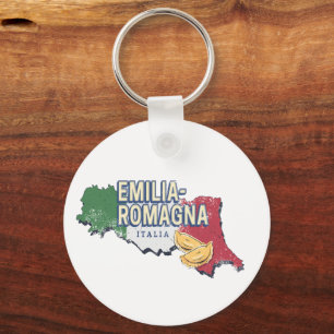 Emilia Romagna Flagge Italien Retro Region Karte V Schlüsselanhänger