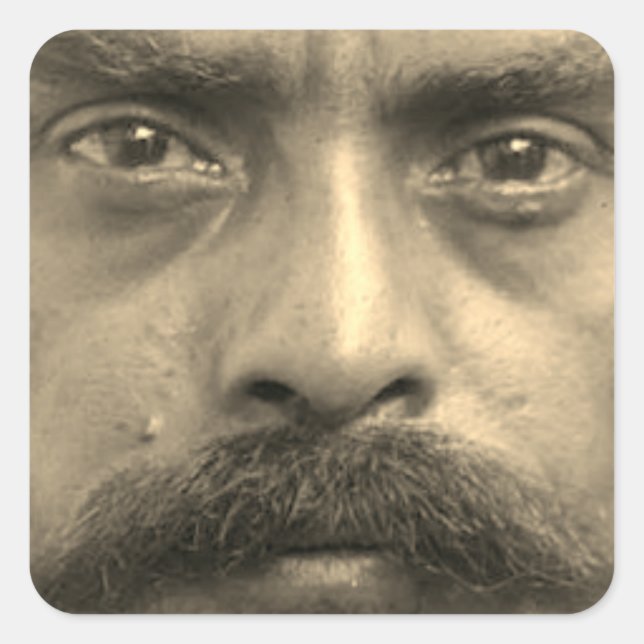 Emiliano Zapata Quadratischer Aufkleber (Vorderseite)