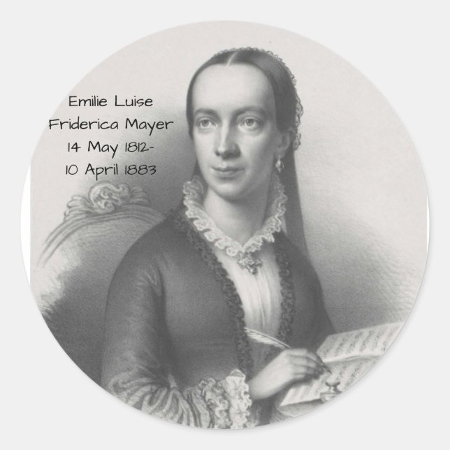 Emilie Luise Friderica Mayer Runder Aufkleber (Vorderseite)