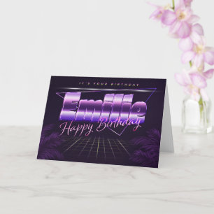 Emilie Name Vorname lila retro Karte Geburtstag