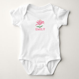 Emily Baby Mädchen rosa Lilien Blumen Bodysuit Strampler