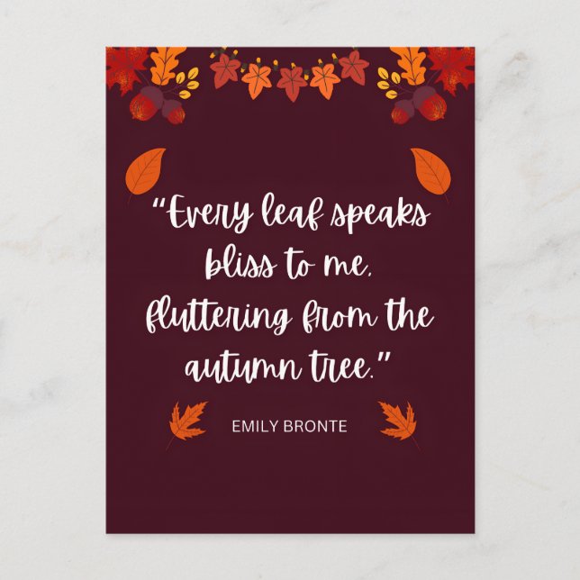 Emily Bronte Autumn Zitat Postkarte (Vorderseite)