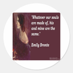 Emily Bronte & Famous Our Souls Zitat Runder Aufkleber