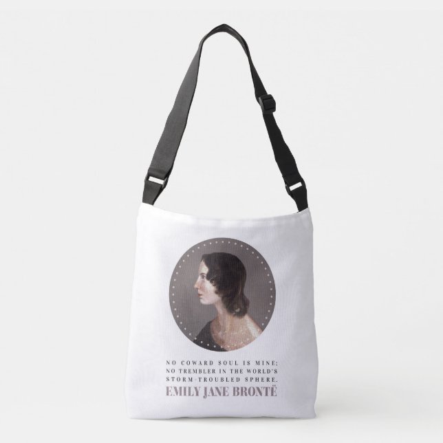 Emily Bronte Portrait and Quote - No Coward Soul Tragetaschen Mit Langen Trägern (Vorderseite)
