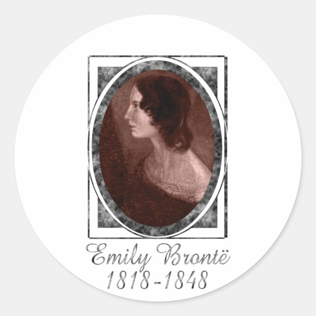 Emily Brontë Runder Aufkleber (Vorderseite)
