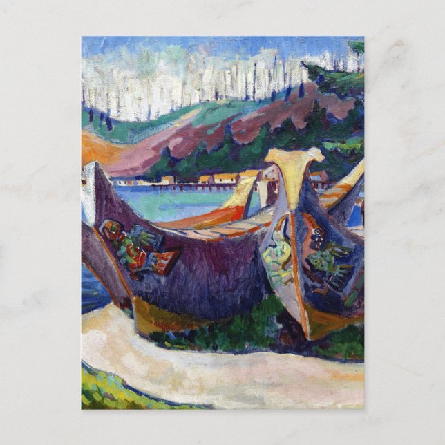  Emily Carr Painting Native Canadian War Canoes Po Postkarte (Vorderseite)