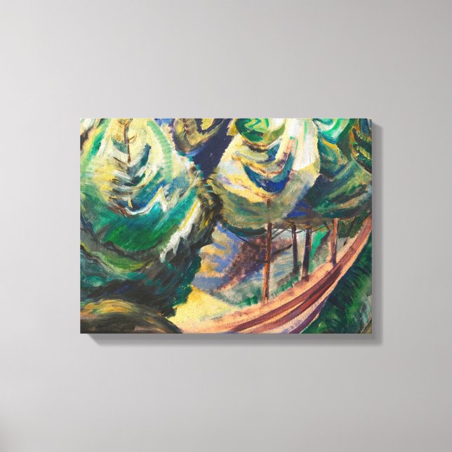 Emily Carr Path Zwischen Pinien kanadische Landsch Leinwanddruck (Vorderseite)