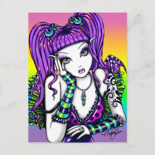 "Emily" Celestial Rainbow Crystal Ball Fee Postkarte