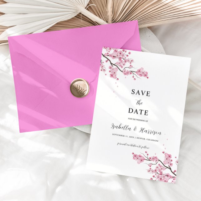 EMILY Cherry blosom Save the Date Template Einladung (Von Creator hochgeladen)