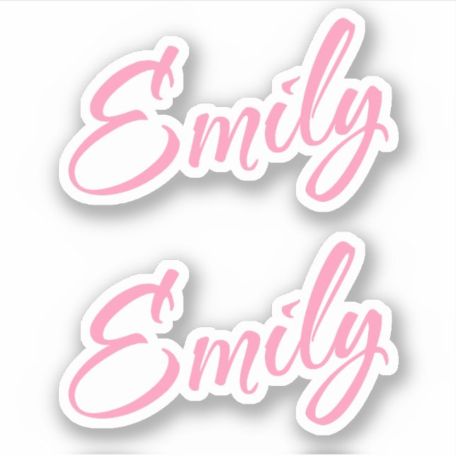Emily Decorative Name in Pink x2 Aufkleber (Vorderseite)