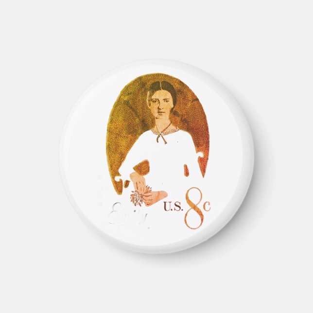 Emily Dickinson Briefmarke Magnet (Vorne)