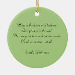 Emily Dickinson "Hope" Hummingbird Keramik Ornament