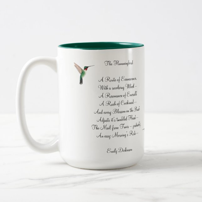 Emily Dickinson Hummingbird Zwei-Tone-Kaffee-Tasse Zweifarbige Tasse (Links)