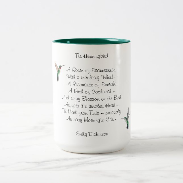 Emily Dickinson Hummingbird Zwei-Tone-Kaffee-Tasse Zweifarbige Tasse (Mittel)