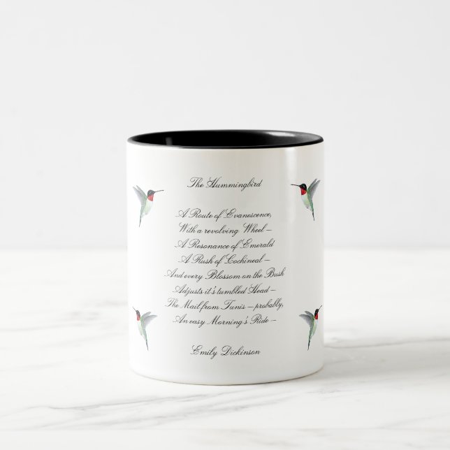 Emily Dickinson Hummingbird Zweifarbige Tasse (Mittel)