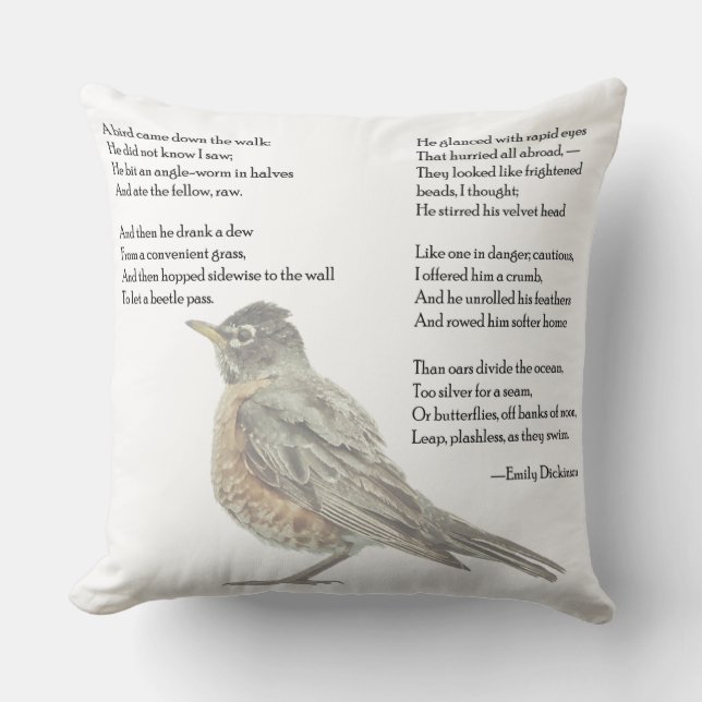 Emily Dickinson "In Garden" Gedicht Pillow Kissen (Vorderseite)