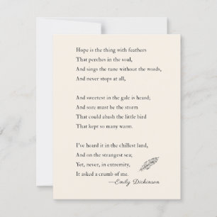 Emily Dickinson Poem Hoffnung ist das Ding mit Fed
