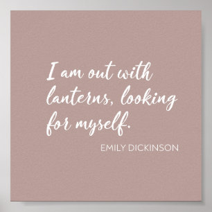 Emily Dickinson Quote Blush Script Typografie Poster