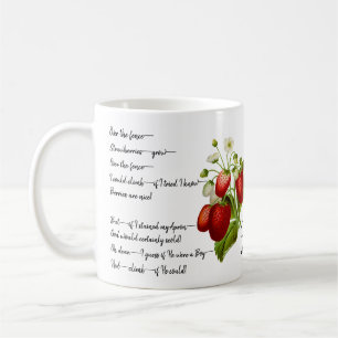 Emily Dickinson "über dem Zaun" Erdbeergedicht Kaffeetasse