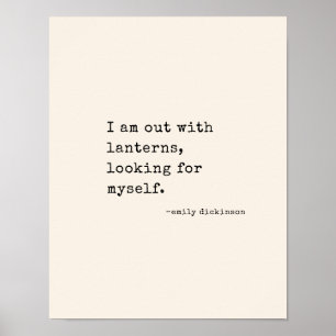 Emily Dickinson Zitat Retro Schreibmaschine Minima Poster