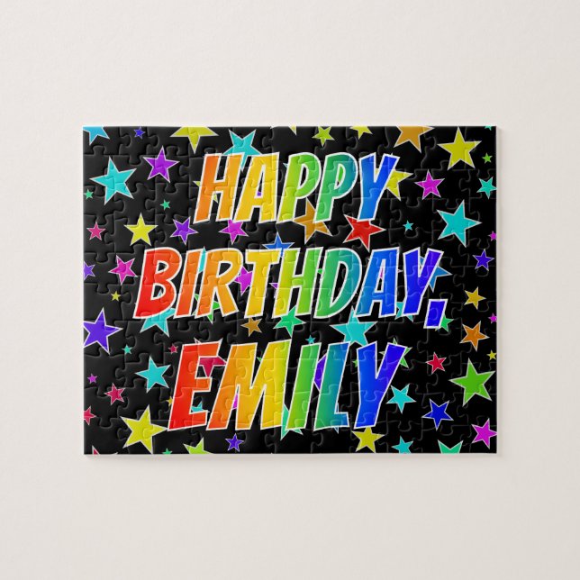 "EMILY" First Name, Fun "HAPPY BIRTHDAY" Puzzle (Horizontal)