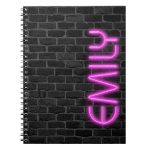 EMILY in PINK Neon Lights Notizblock