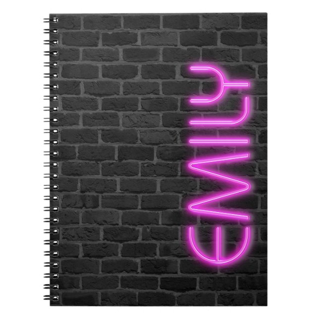EMILY in PINK Neon Lights Notizblock (Vorderseite)