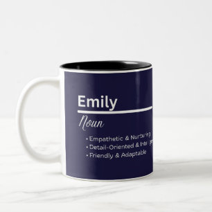 Emily Mädchen Personalisierter Name Bedeutung Tass Zweifarbige Tasse