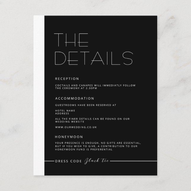 EMILY Modern Minimalistische monochrome Details-Ka Begleitkarte (Vorderseite)