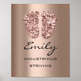 Emily Name Bedeutung New Baby Feet Rose Glitzer Poster