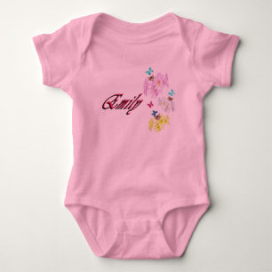 Emily, Name, mit Kätzchen, Baby Bodysuit Strampler