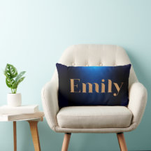 Emily Name Navy Blau Elegantes Wurfkissen